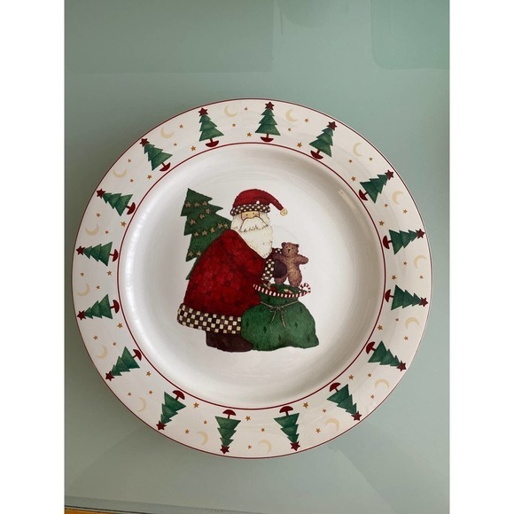 Sakura “Magic of Santa” Serving Plate, Vintage Chop Plate Christmas Server - Picture 1 of 4